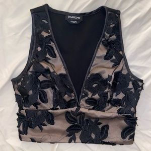 Bebe plunging crop top